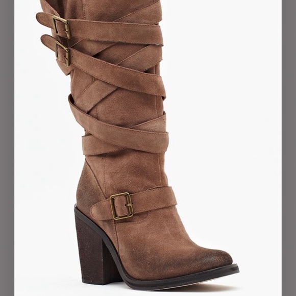 Jeffrey Campbell Shoes - Jeffery Campbell - Mission Suede Buckled Tall Boots